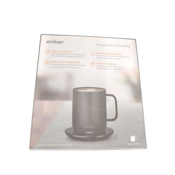 Ember Temperature Control Mug Black Coffee Tea Hot Cup 10oz - Picture 3 of 4